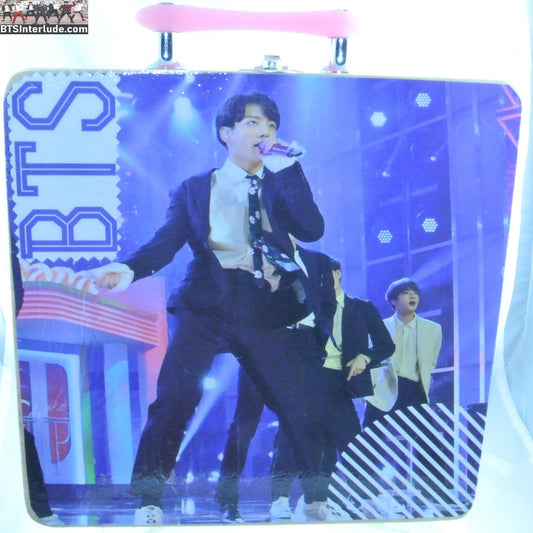 BTS PURSE CIGAR BOX JEON JUNGKOOK 전정국 BOY WITH LUV STRIPES PINK LUCITE HANDLE GLITTER INSIDE