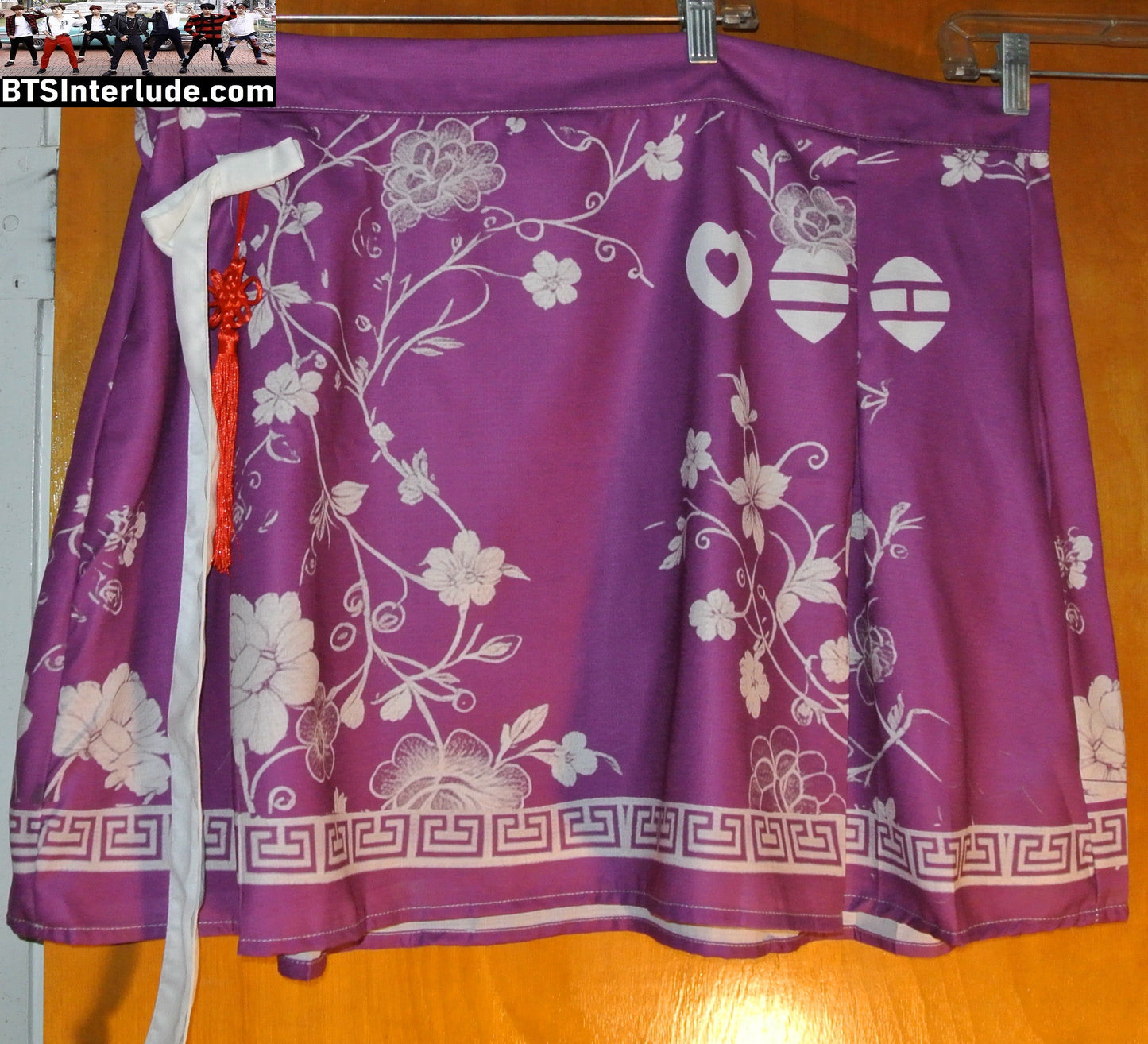 BTS SKIRT GROUP BANGTAN 방탄소년단 ARIRANG WHITE PURPLE FLOWERS NORIGAE 5XL JUNGKOOK V JIMIN RM J-HOPE SUGA JIN