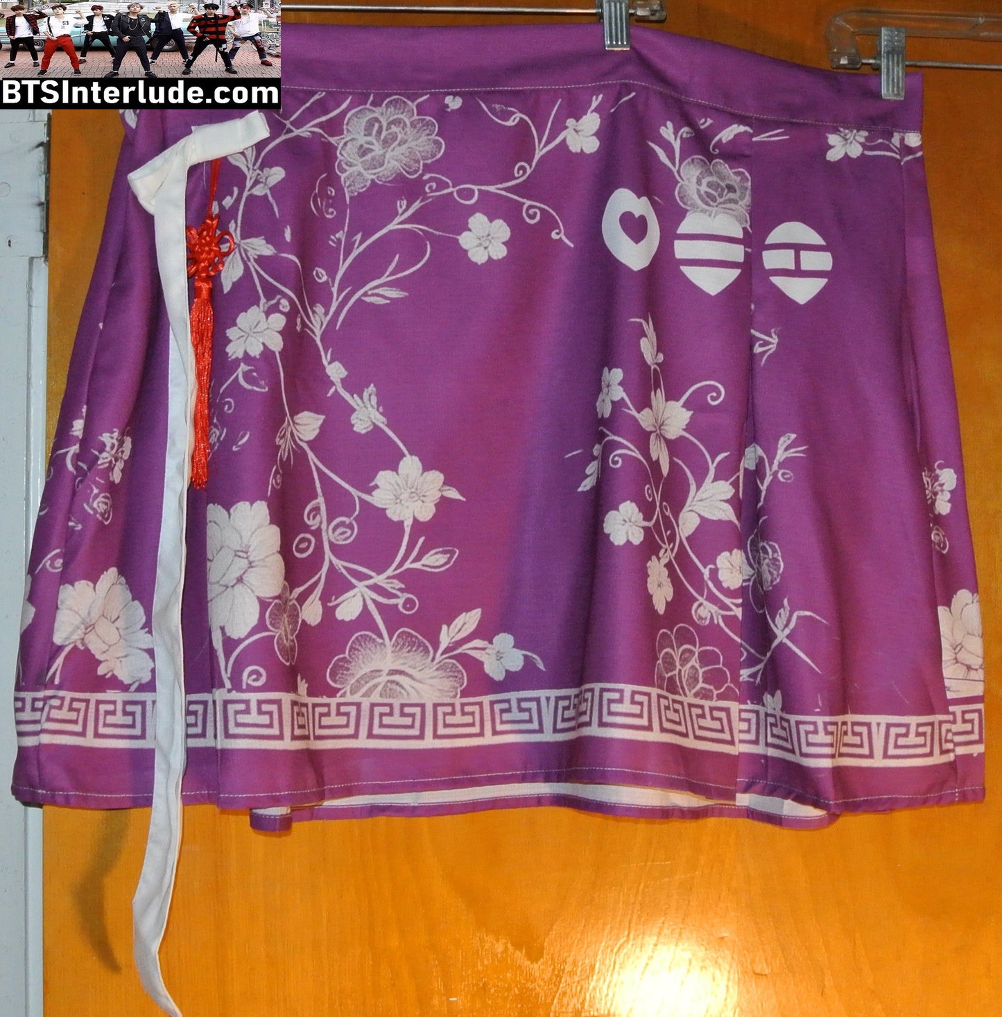 BTS SKIRT GROUP BANGTAN 방탄소년단 ARIRANG WHITE PURPLE FLOWERS NORIGAE 5XL JUNGKOOK V JIMIN RM J-HOPE SUGA JIN