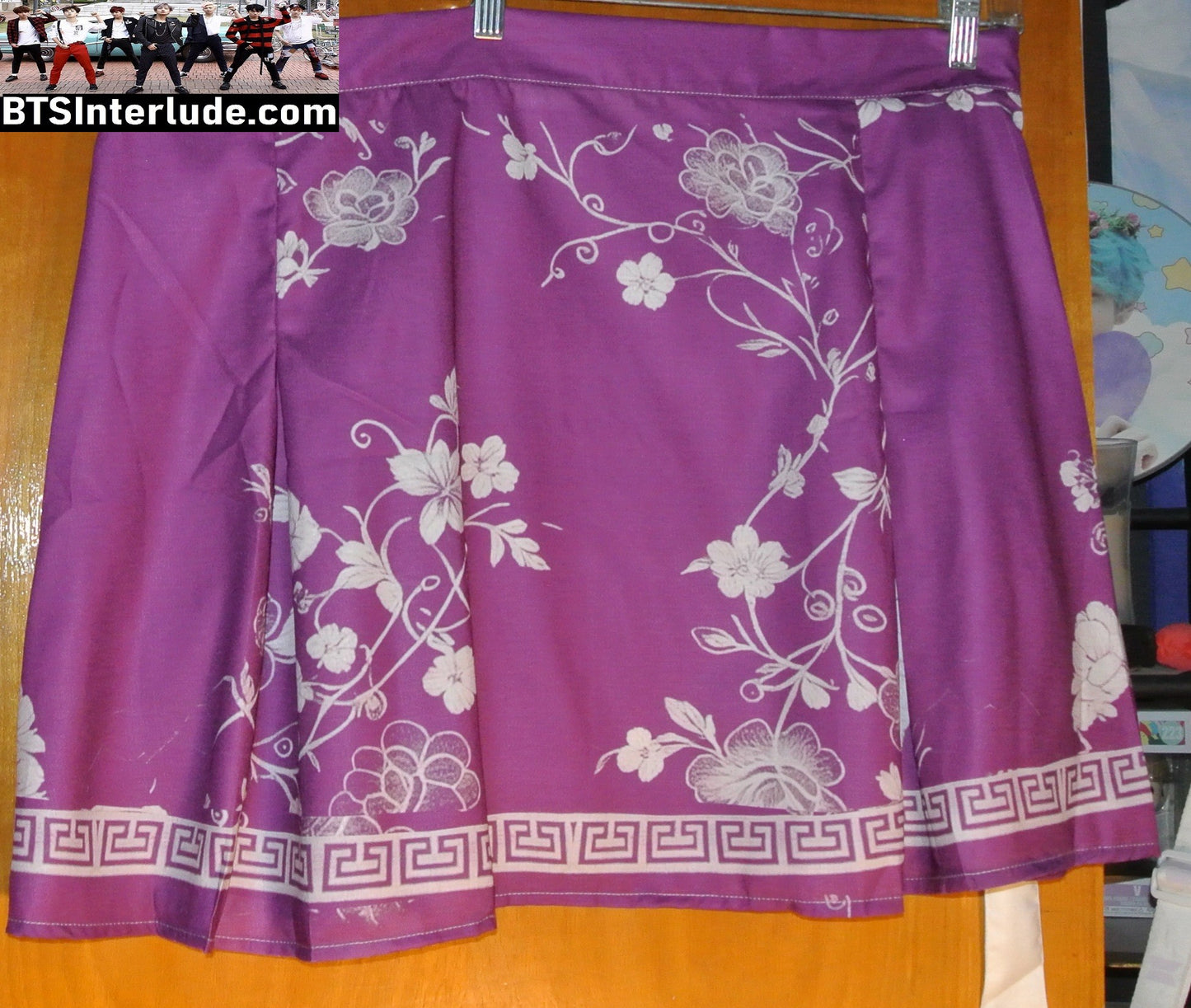 BTS SKIRT GROUP BANGTAN 방탄소년단 ARIRANG WHITE PURPLE FLOWERS NORIGAE 5XL JUNGKOOK V JIMIN RM J-HOPE SUGA JIN