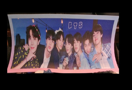 BTS SLOGAN VINYL GROUP FLOWER TIARAS SHOTS JUNGKOOK V JIMIN RM J-HOPE SUGA JIN BANNER SIGN LIMITED EDITION