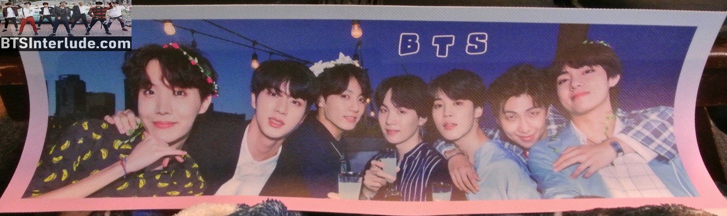 BTS SLOGAN VINYL GROUP FLOWER TIARAS SHOTS JUNGKOOK V JIMIN RM J-HOPE SUGA JIN BANNER SIGN LIMITED EDITION