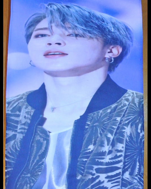 BTS SLOGAN FABRIC PARK JIMIIN 박지민 SILVER HAIR CAMO JACKET FANSITE BANNER 2 SIDED LIMITED EDITION
