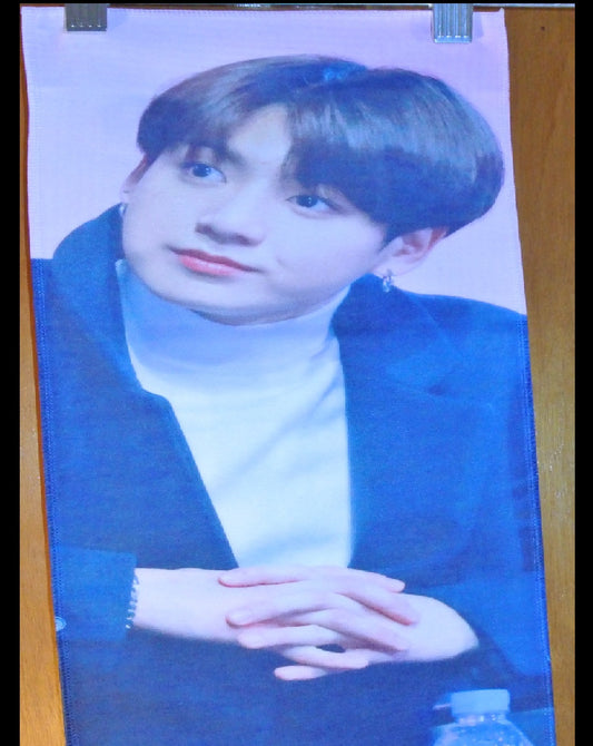 BTS SLOGAN FABRIC JEON JUNGKOOK 전정국 BLACK PEACOAT DAY AFTER DAY FANSITE BANNER LIMITED EDITION