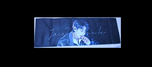 BTS SLOGAN FABRIC JEON JUNGKOOK 전정국 BLACK SEQUIN JACKET ANGELO ALWAYS BE WITH YOU FANSITE BANNER 2 SIDED LIMITED EDITION