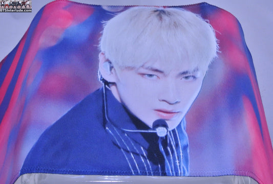 BTS SLOGAN FABRIC V KIM TAEHYUNG 김태형 BLOND HAIR RED BLUE ATM FANSITE BANNER 2 SIDED LIMITED EDITION