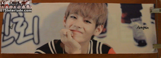 BTS SLOGAN FABRIC V KIM TAEHYUNG 김태형 DEBUT ERA JERSEY SMILE FANSIGN LUV STRUCK FANSITE BANNER 2 SIDED LIMITED EDITION