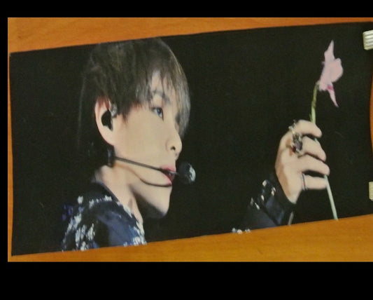 BTS SLOGAN FABRIC V KIM TAEHYUNG 김태형 SINGULARITY BLACK SILVER ROBE ROSE VIA FANSITE BANNER 2 SIDED LIMITED EDITION