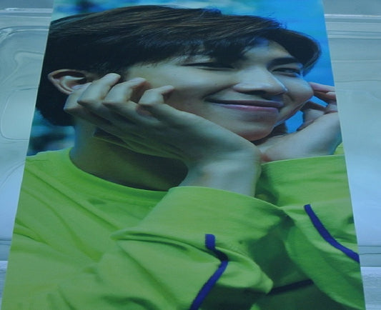 BTS SLOGAN CARDSTOCK RM KIM NAMJOON 김남준 YELLOW GREEN SHIRT FANSIGN SMILE LIMITED EDITION BANNER SIGN