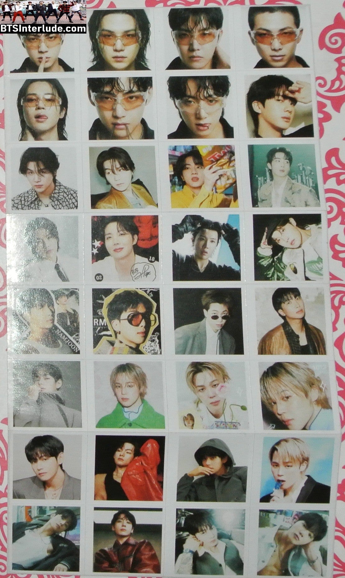 BTS STICKERS GROUP 방탄소년단 ARIRANG MISCELLANEOUS 32 STICKERS SHEET INDIVIDUAL JUNGKOOK V JIMIN RM J-HOPE SUGA JIN