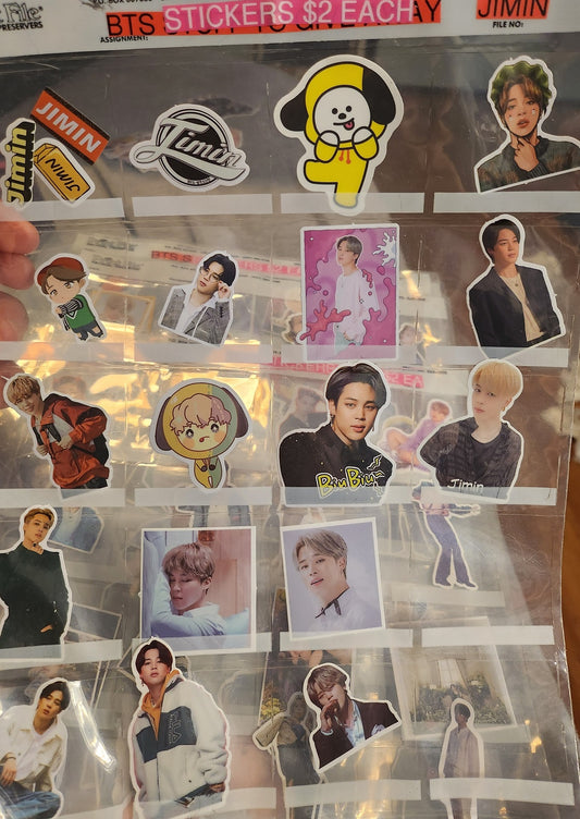 BTS STICKERS PARK JIMIN 박지민 SMALL MISCELLANEOUS STICKERS