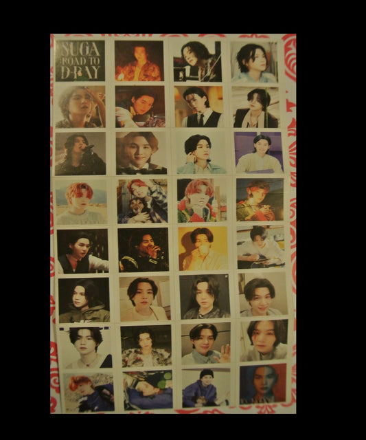 BTS STICKER SHEET SUGA MIN YOONGI 민윤기 32 SMALL STICKERS D DAY D-DAY THEME
