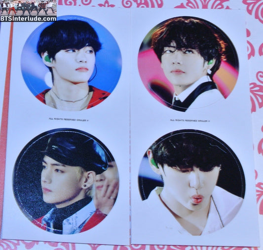 BTS STICKERS V KIM TAEHYUNG 김태형 4 ROUND 1.66" STICKERS RULER V FANSITE