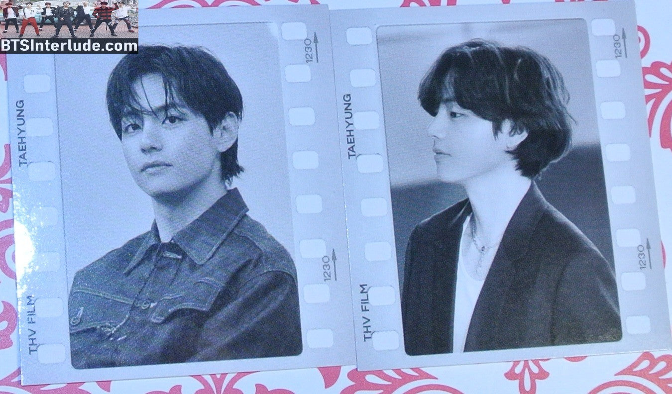 BTS STICKERS V KIM TAEHYUNG 김태형 BLACK AND WHITE SET OF 2 NUNA V FANSITE BEFORE MIDNIGHT
