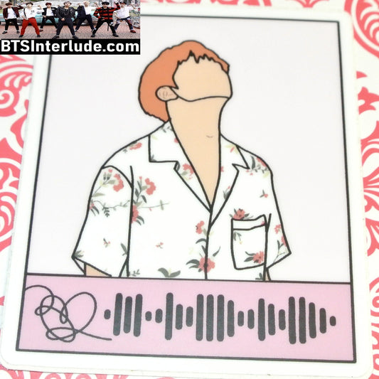 BTS STICKER V KIM TAEHYUNG 김태형 ORANGE HAIR FLOWER SHIRT LOVE YOURSELF ERA FANSITE