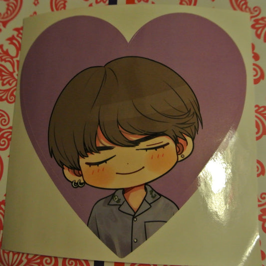 BTS STICKER V KIM TAEHYUNG 김태형 CHIBI XXL PURPLE HEART