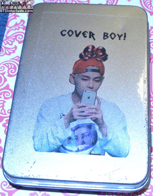 BTS TIN METAL FANSITE V KIM TAEHYUNG 김태형 VTAC FANSITE COVER BOY SILVER PHOTOCARD HOLDER POLAROIDS
