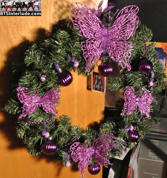 BTS CHRISTMAS OR ALL YEAR ROUND WREATH 20" JIN KIM SEOKJIN 김석진 ARIRANG ENDING TAN JACKET LIMITED EDITION