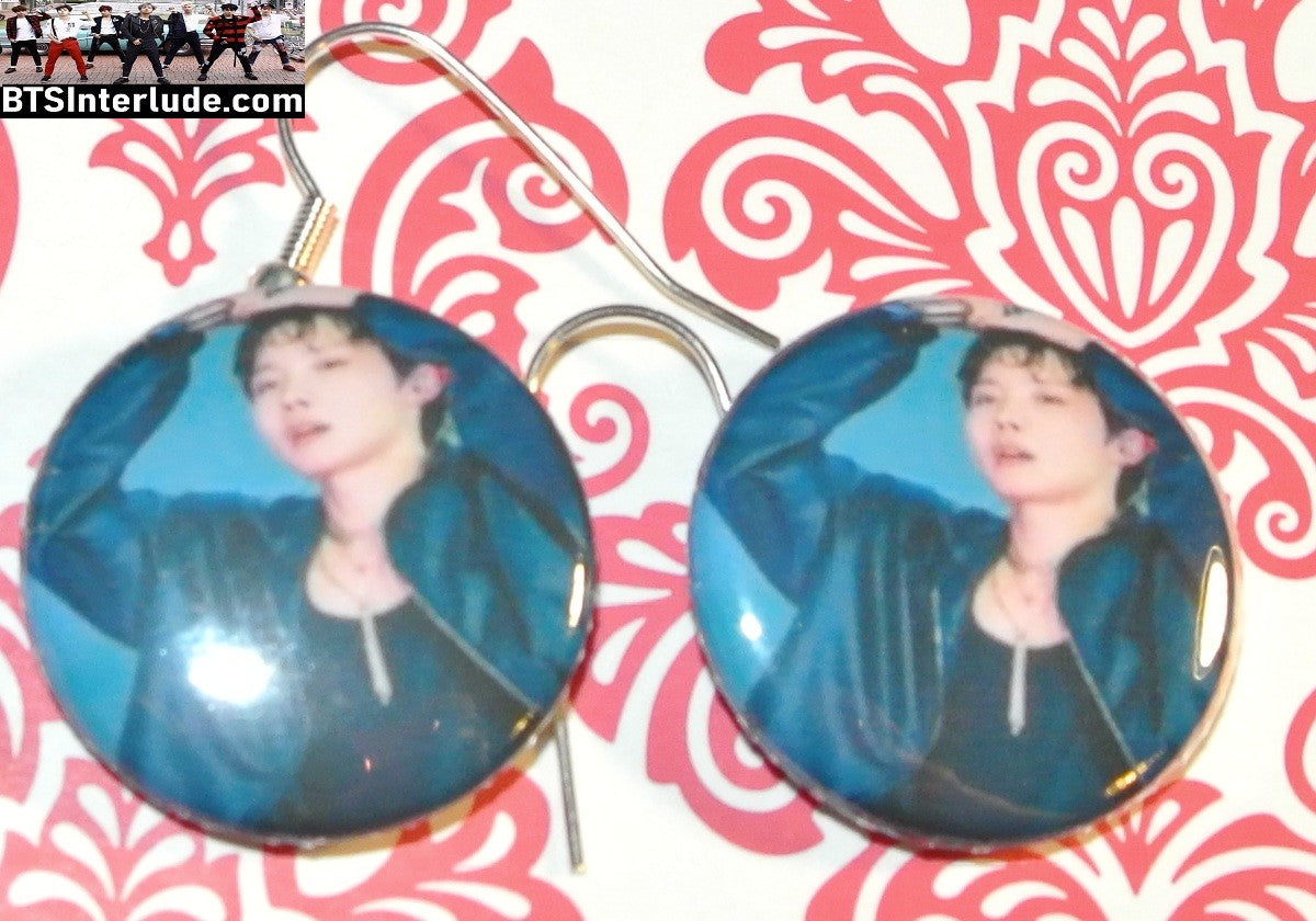 BTS EARRINGS BUTTON J-HOPE JUNG HOSEOK 정호석 2 IN 1 ARIRANG ARMS UP PIERCED OR CLIPS HOBI JHOPE DANGLE DROP