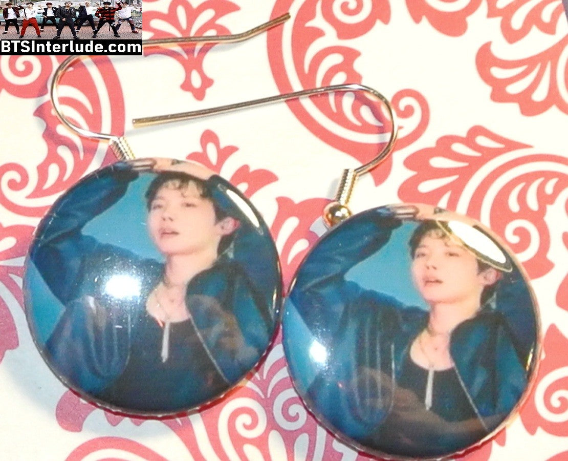 BTS EARRINGS BUTTON J-HOPE JUNG HOSEOK 정호석 2 IN 1 ARIRANG ARMS UP PIERCED OR CLIPS HOBI JHOPE DANGLE DROP