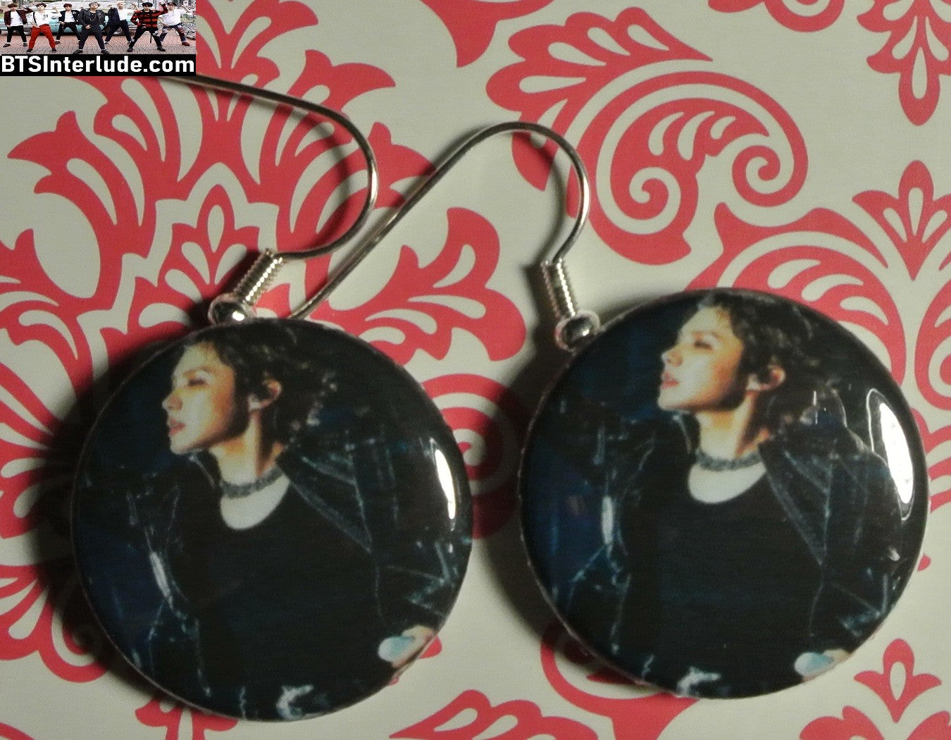 BTS EARRINGS BUTTON J-HOPE JUNG HOSEOK 정호석 2 IN 1 ARIRANG PROFILE PIERCED OR CLIPS HOBI JHOPE DANGLE DROP