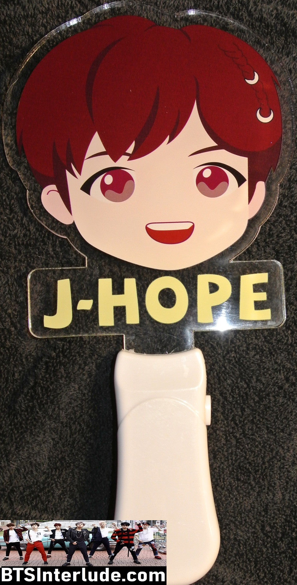 BTS SLOGAN LIGHT UP COLOR J-HOPE JUNG HOSEOK 정호석 CHIBI RED HAIR 8 COLOR SIGN FANSITE BANNER LIMITED EDITION