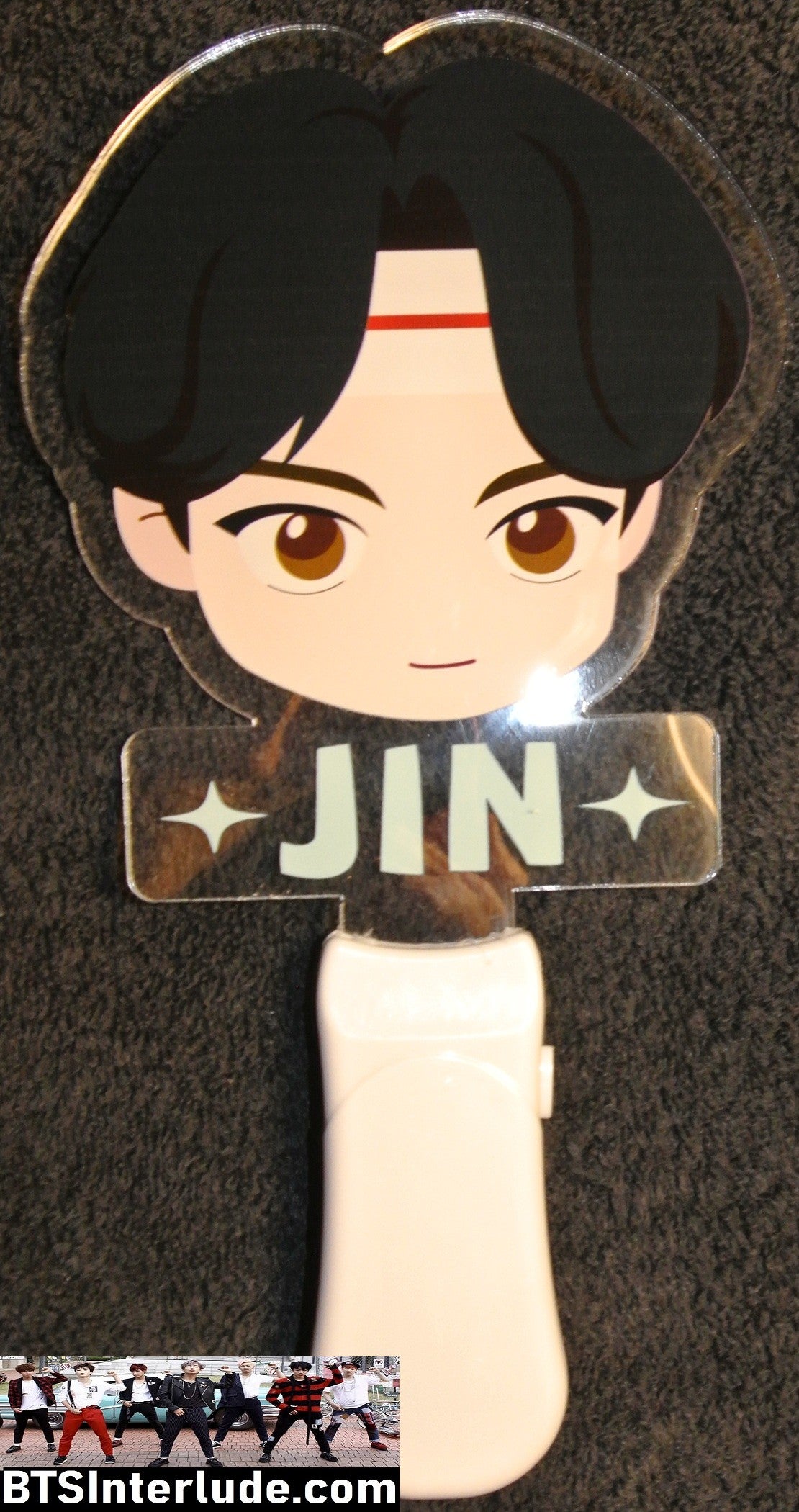BTS SLOGAN LIGHT UP COLOR JIN KIM SEOKJIN 김석진 CHIBI HEADBAND BANDANA MIC DROP 8 COLOR SIGN FANSITE BANNER LIMITED EDITION