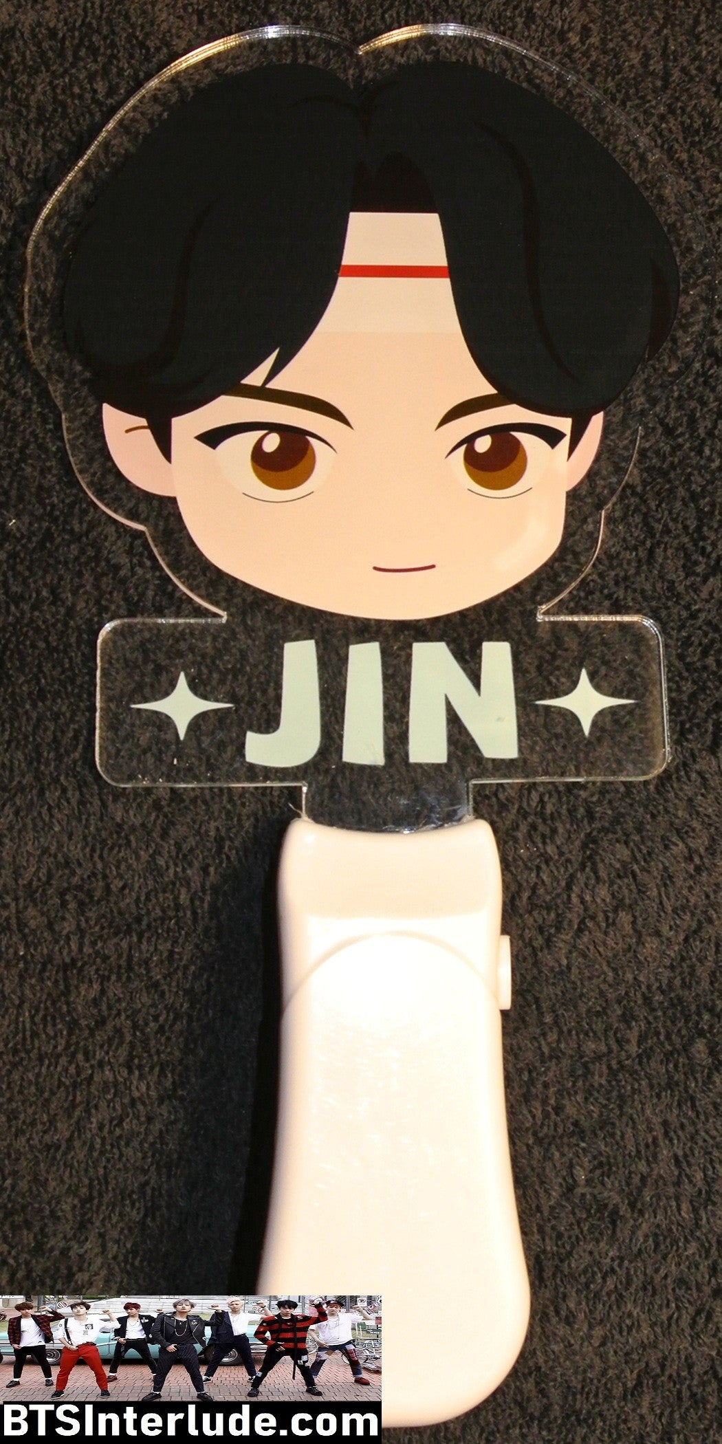 BTS SLOGAN LIGHT UP COLOR JIN KIM SEOKJIN 김석진 CHIBI HEADBAND BANDANA MIC DROP 8 COLOR SIGN FANSITE BANNER LIMITED EDITION