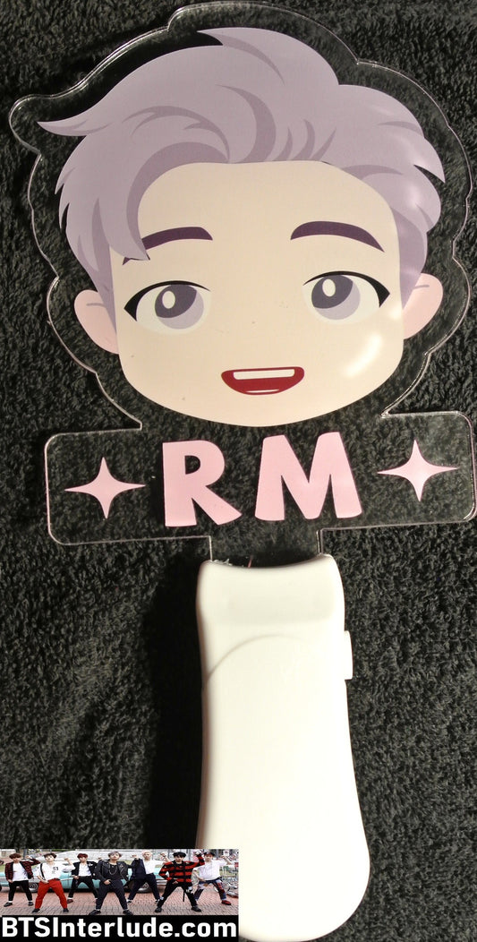BTS SLOGAN LIGHT UP COLOR RM KIM NAMJOON 김남준 CHIBI LAVENDER HAIR 8 COLOR SIGN FANSITE BANNER LIMITED EDITION