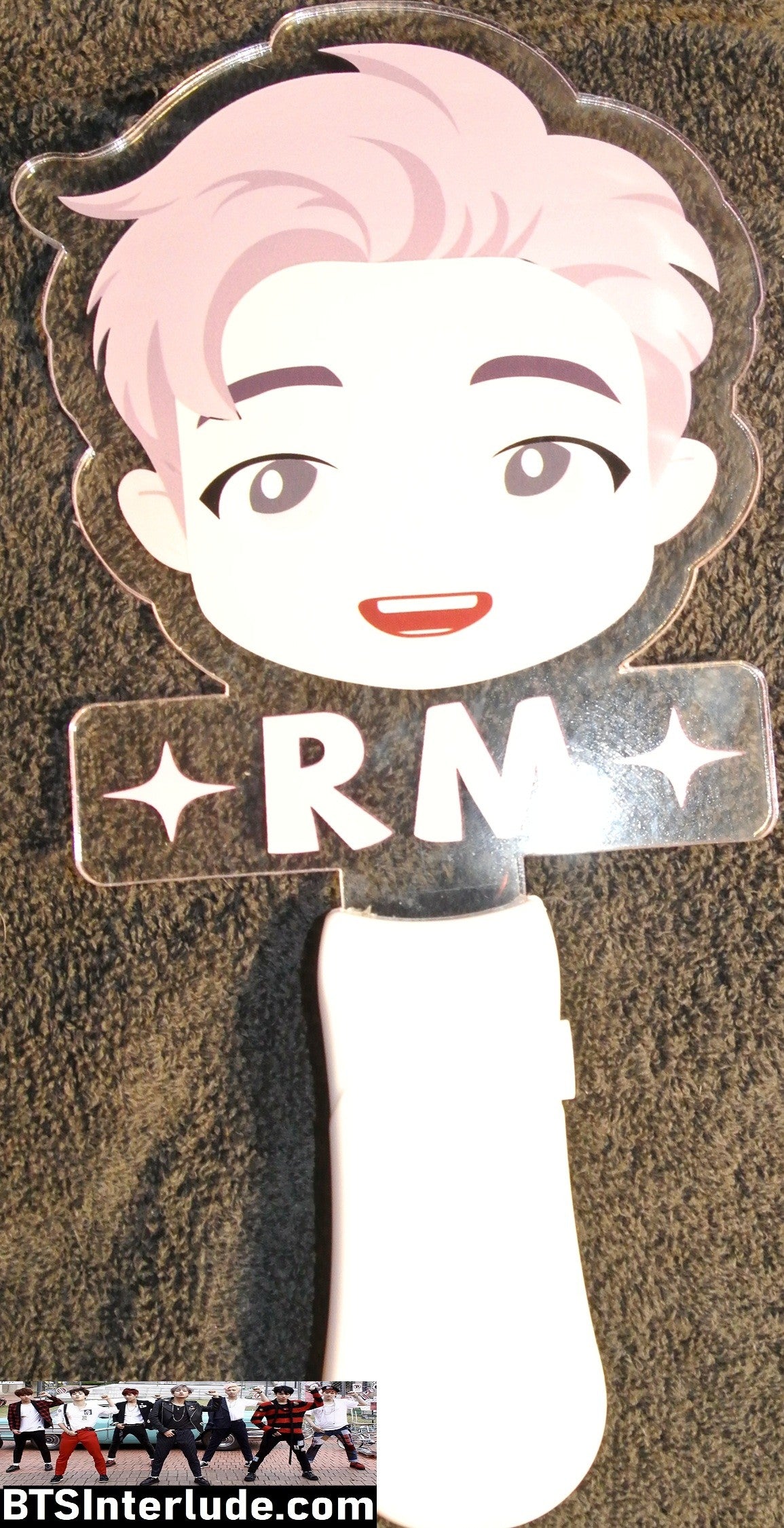 BTS SLOGAN LIGHT UP COLOR RM KIM NAMJOON 김남준 CHIBI LAVENDER HAIR 8 COLOR SIGN FANSITE BANNER LIMITED EDITION