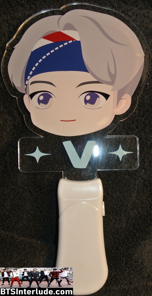 BTS SLOGAN LIGHT UP COLOR V KIM TAEHYUNG 김태형 CHIBI MIC DROP 8 COLOR SIGN FANSITE BANNER LIMITED EDITION