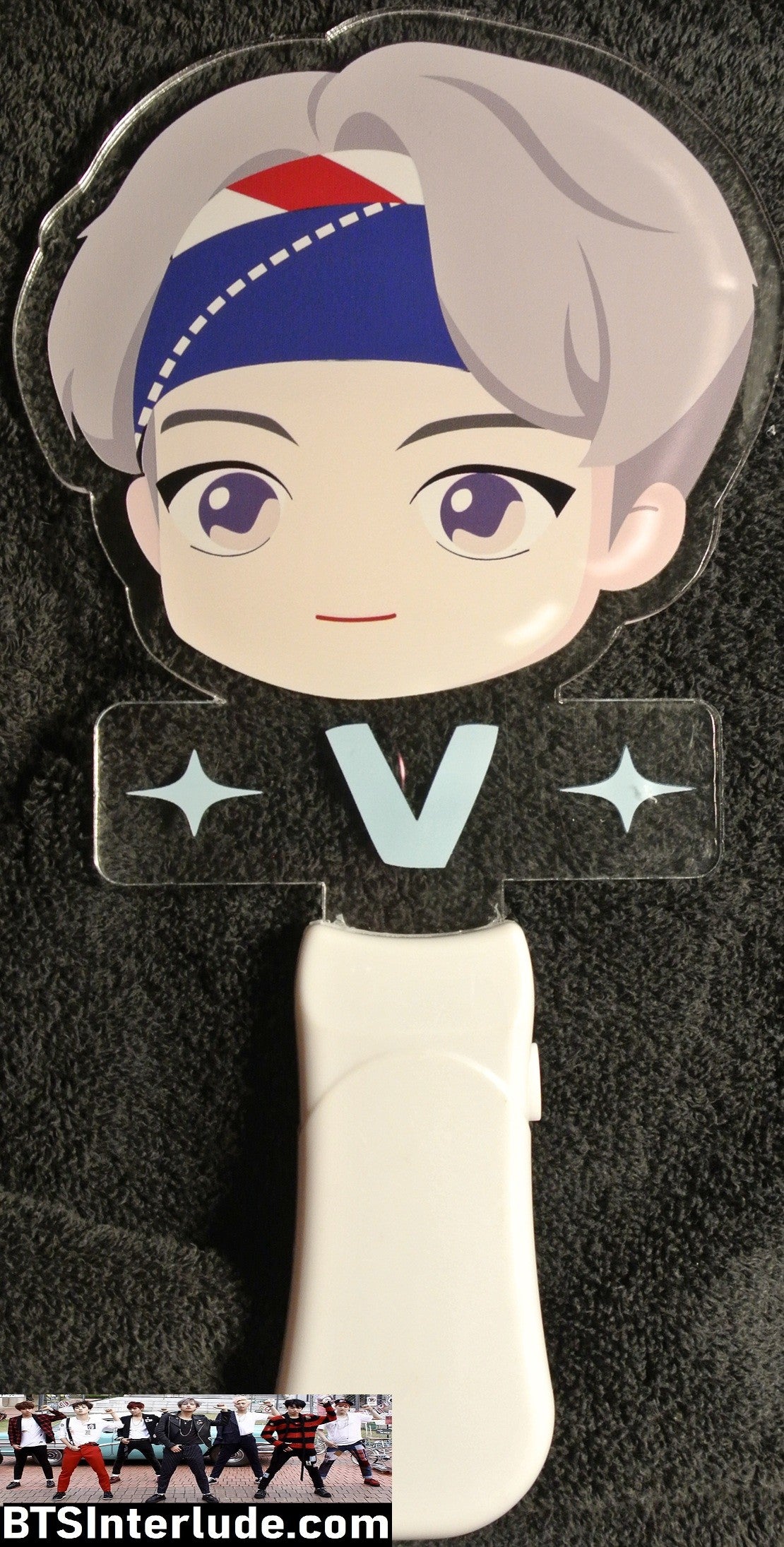 BTS SLOGAN LIGHT UP COLOR V KIM TAEHYUNG 김태형 CHIBI MIC DROP HEADBAND BANDANA 8 COLOR SIGN FANSITE BANNER LIMITED EDITION
