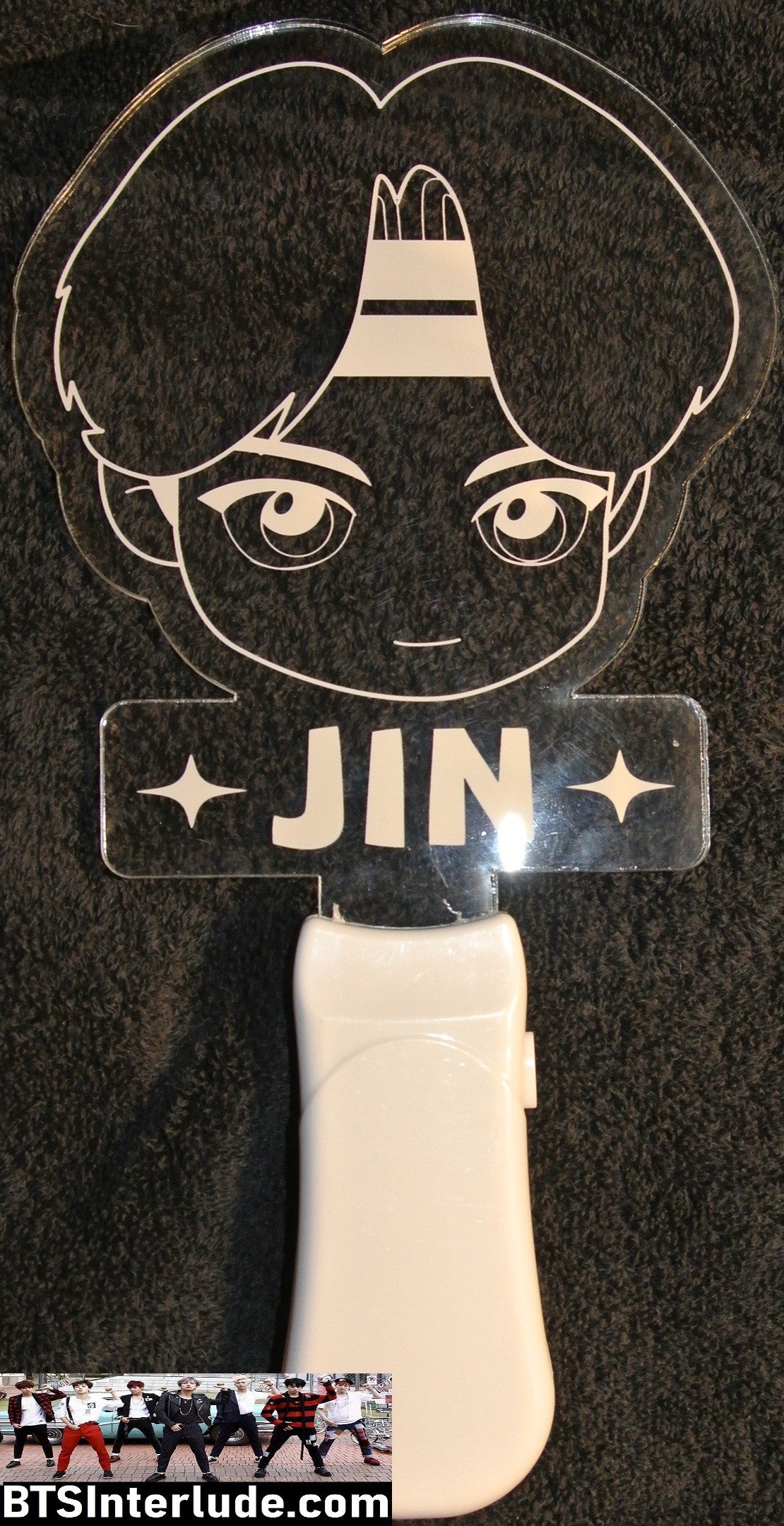 BTS SLOGAN LIGHT UP JIN KIM SEOKJIN 김석진 CHIBI HEADBAND BANDANA MIC DROP 8 COLOR SIGN FANSITE BANNER LIMITED EDITION