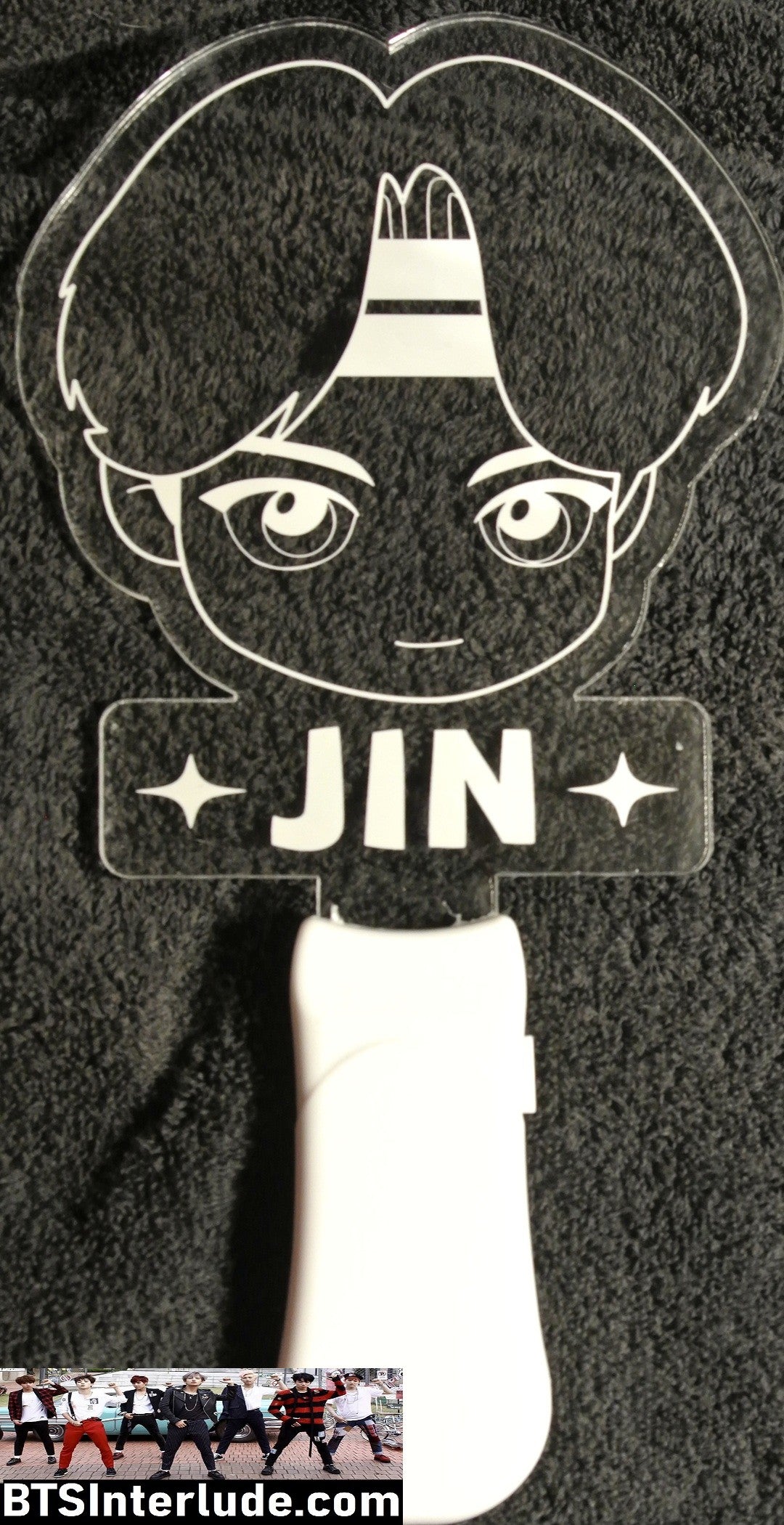 BTS SLOGAN LIGHT UP JIN KIM SEOKJIN 김석진 CHIBI HEADBAND BANDANA MIC DROP 8 COLOR SIGN FANSITE BANNER LIMITED EDITION