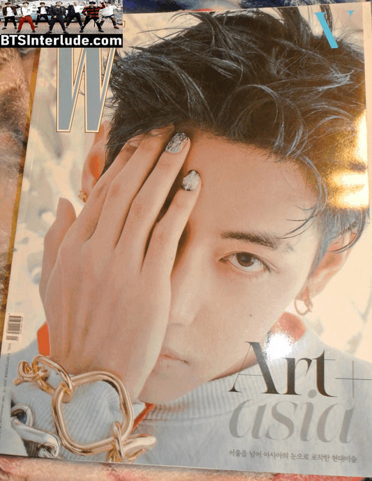 BTS MAGAZINE OFFICIAL V KIM TAEHYUNG 김태형 W KOREA VOL 9 HAND OVER EYE GREY SWEATSHIRT SEPTEMBER 2025 OFFICIAL MERCHANDISE