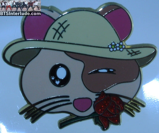BTS PIN ENAMEL GOLD JIN KIM SEOKJIN 김석진 HAMSTER RED ROSE PITH HELMET MOONGI PINS BADGE BUTTON