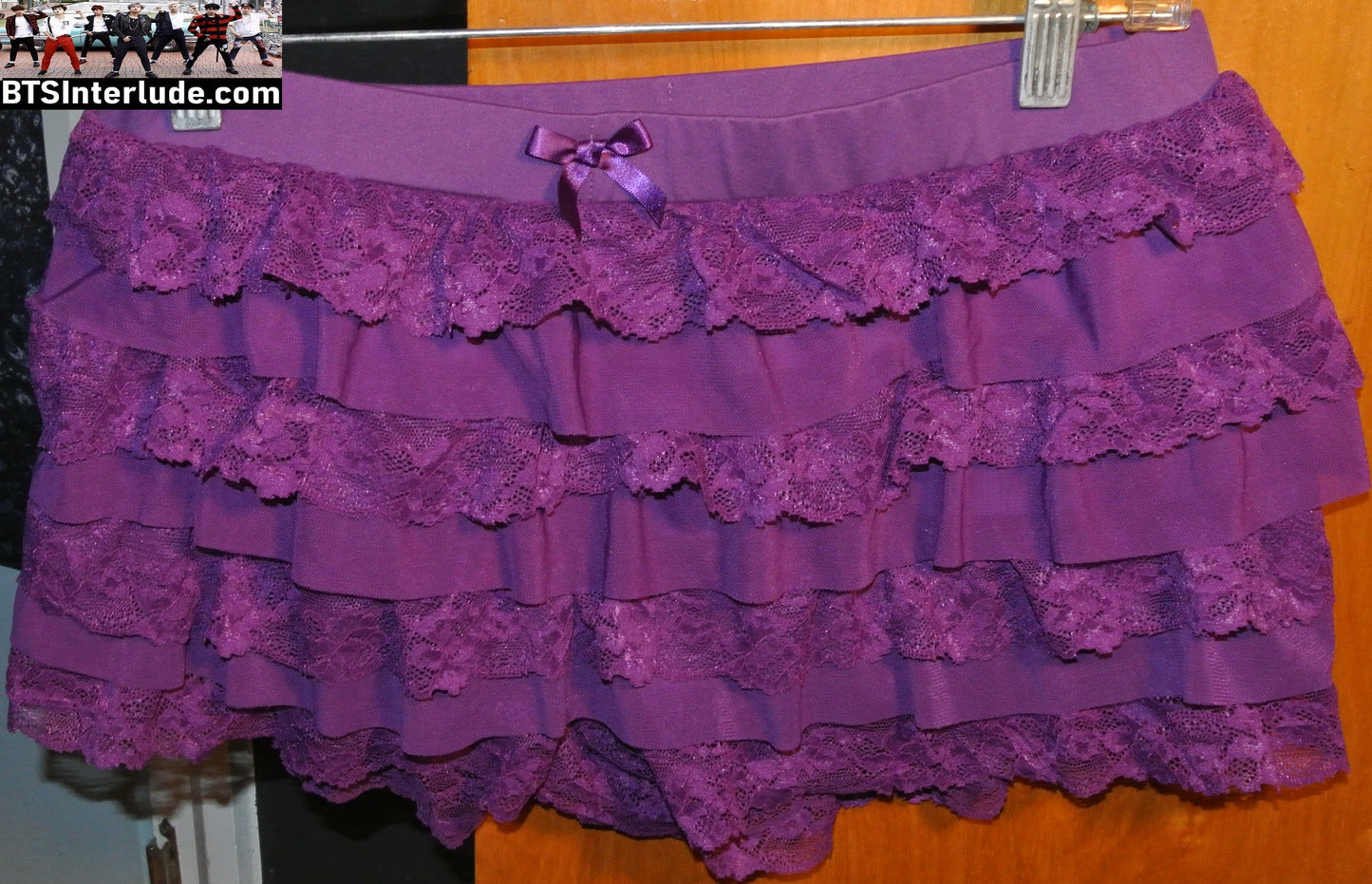 PURPLE PETTIPANTS SHORTS FRILLY LACE PERFECT TO GO UNDER SKIRT FOR BTS ARIRANG CONCERT ONE SIZE
