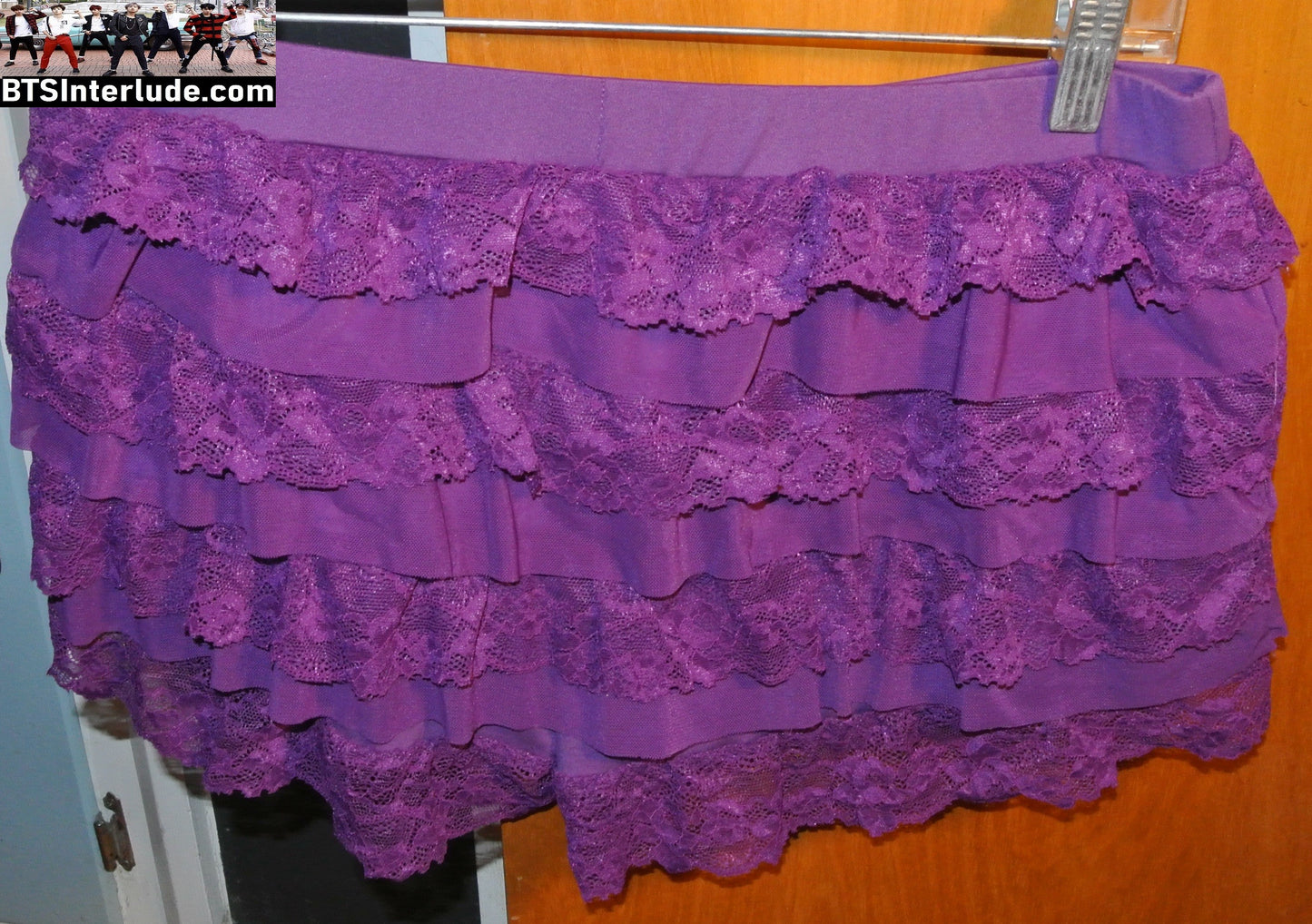 PURPLE PETTIPANTS SHORTS FRILLY LACE PERFECT TO GO UNDER SKIRT FOR BTS ARIRANG CONCERT ONE SIZE